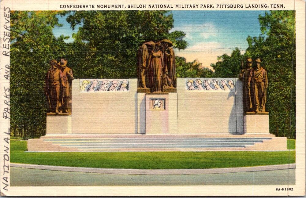 Confederate Monument Shiloh National Military TN 1962 Vintage Postcard SP17-16